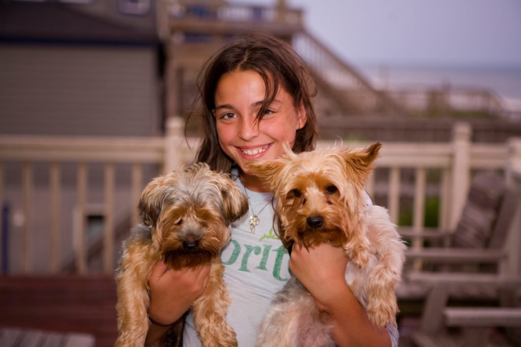 girl, puppy, dog, animal