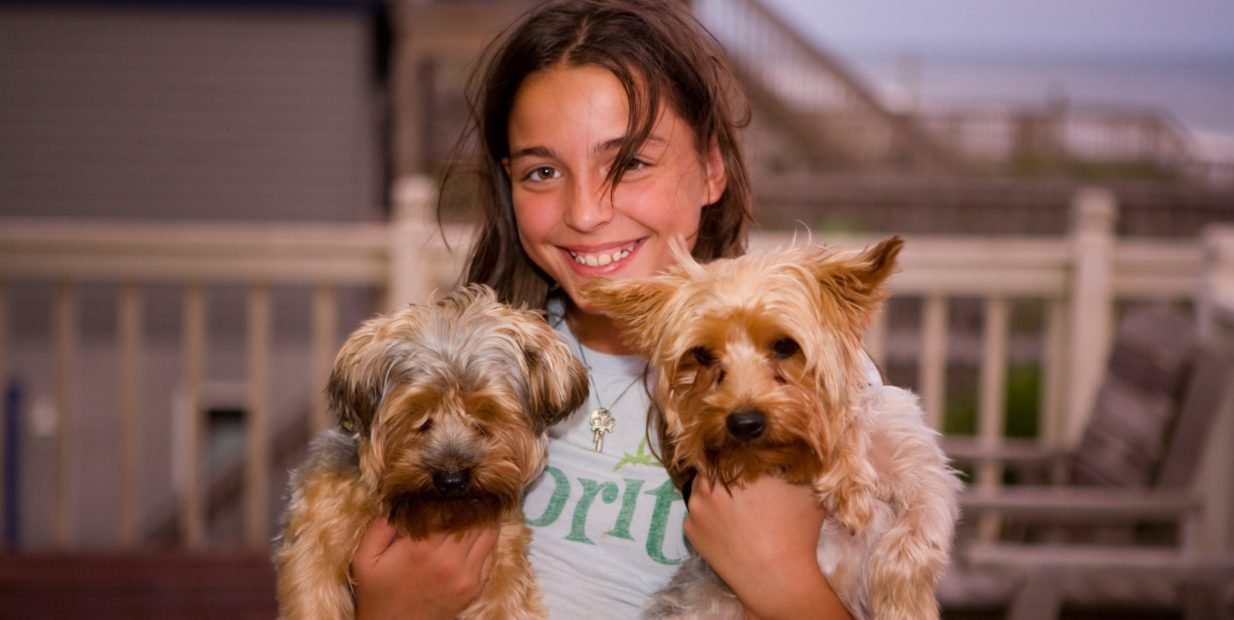 girl, puppy, dog, animal