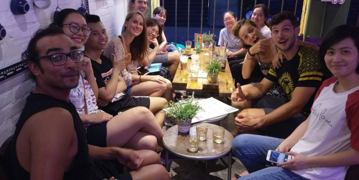 Volunteers at ITALK CEC Vietnam teaching English in Hanoi,