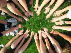 team, motivation, teamwork, together, erasmus, young, youth, volunteering, feet, hands, group erasmus+, green, grass