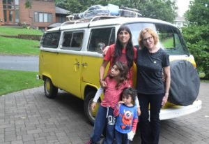 family on the road, nomad family