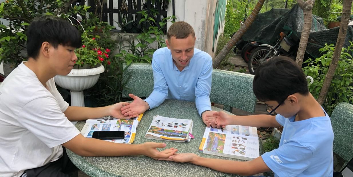 English teacher volunteer at SamPham Home in Ho Chi Minh City, Vietnam