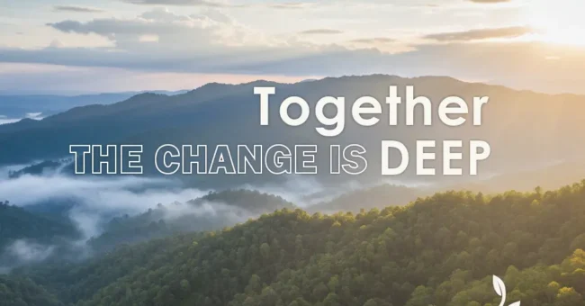 DEEP Climate CLIL volunteer opportunity poster over forested mountains in northern Thailand.