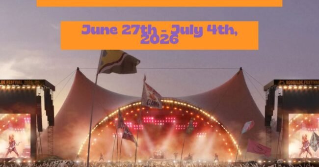 Volunteer opportunity at Roskilde Festival 2026 in Denmark, crowd in front of the main festival stage
