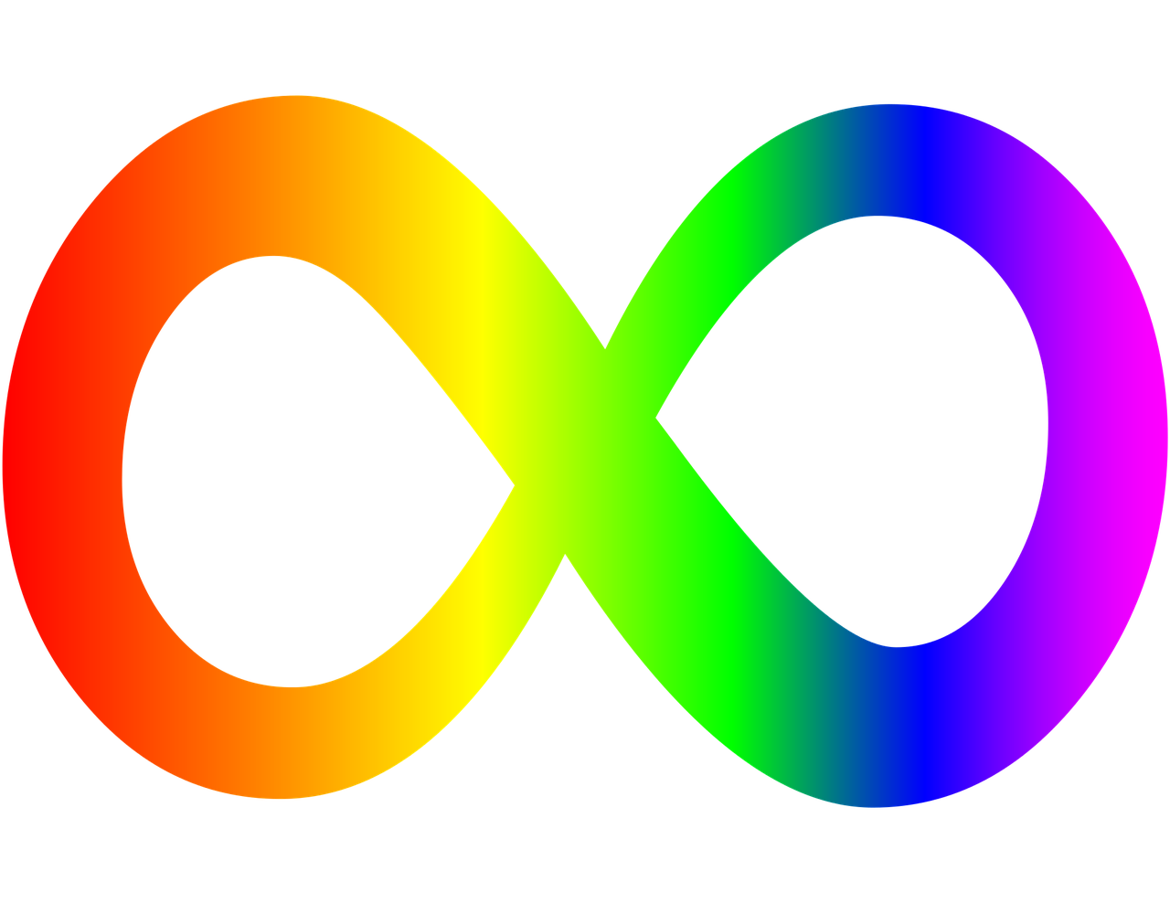 Rainbow infinity symbol representing neurodiversity and autism acceptance